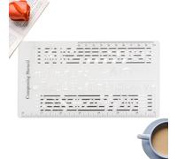 Bomefoi Modèle de composition pour écrivain de chanson - Modèle de notes de musique, symboles du personnel, pochoir, accessoires, règle de dessin, outils pour composition et créativité