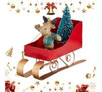 Bomefoi Ornements de Noël,Décorations de Traîneau pour Sapin de Noël | Pendeloque en Fer pour Fête de Intérieur Extérieur Maison Cheminée Rebord Mur Porte