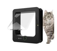 Bomefoi Porte Chat Puce Électronique | Porte Chiot À Verrou 4 Sens avec Télécommande Et 2 Colliers Détecteurs - Grille Automatique Chien Capteur,pour Intérieur Extérieur Patio Balcon Garage Maison