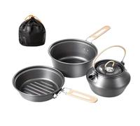 Bomefoi Set de Cuisine Randonnée - Set de Casseroles et Poêles de Camping pour Cuisiner en Plein Air - Matériel de Cuisine Portable Équipement Extérieur pour Barbecue Pique-Nique Randonnée
