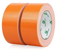 BOMEI PACK Duct Ruban adhésif en tissu renforcé 2R 2in*25m pour les réparations, la fixation, les travaux lourds, le ruban adhésif en toile déchirable à la main sans résidu (Orange)