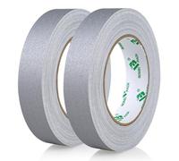 BOMEI PACK Gaff Ruban adhésif en tissu, 25 MM x 30M, 2 Pack Mat Chiffon Tuban Adhésif, Gaffers Tape pour Câbles, Photographie (Gris)