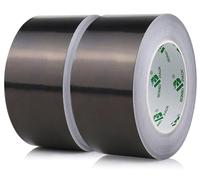 BOMEI PACK Large Ruban adhésif en aluminium ruban métallique très résistant, résistant à la chaleur, parfait pour l'étanchéité et le colmatage, réparation des métaux (Noir 50mm*50m*2pcs)