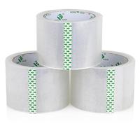 BOMEI PACK Lot de 3 Rouleaux Bande Adhésive Adhesifs Ruban Transparent pour Emballage de Cartons d'Expédition et de Déménagement 72 mm x 60 m
