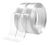 BOMEI PACK Ruban adhésif double face transparent Nano Tape extra fort 30 mm | 2 rouleaux, chaque rouleau de 2 mm × 30 mm × 5 m, ruban de montage transparent réutilisable pour la maison