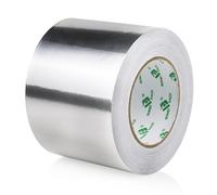 BOMEI PACK Ruban adhésif en feuille d'aluminium 100 mm x 50 m pour chauffage domestique, ventilation (HVAC), réparation de conduits d'air, fixation, cuisine, jointure, flamme, froid, résistant à la