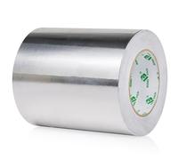 BOMEI PACK Ruban adhésif en feuille d'aluminium 150 mm x 50 m pour chauffage domestique, ventilation (HVAC), réparation de conduits d'air, fixation, cuisine, jointure, flamme, froid, résistant à la