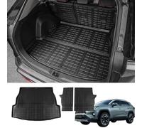 Bomely Tapis de coffre compatible avec Toyota Rav4 2019-2024, 2025, tapis de coffre en TPE, toutes saisons, housse de protection de siège arrière, accessoires pour Toyota Rav4 (tapis de dossier et