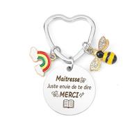 BOMEON Cadeau Maitresse, Porte Clef Maitresse D'école, Cadeau Maitre D'école, Cadeau Professeur, Cadeau Maitresse Personnalisé, Cadeau Fin D'année Maitresse, Maitresse Cadeau Original