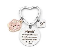BOMEON Cadeau Mamie, Cadeau Fete Des Meres, Cadeau Grand Mere, Cadeau Pour Mamie,Porte Clef Mamie, Idee Cadeau Mamie, Cadeau Mamie Personnalisé, Cadeau Mamie Noel, Cadeau Arriere Grand Mere