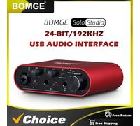 BOMGE BMG-11S USB Focusrite Scarlett Solo Audio Interface Mixer 24 bits/192 kHz Carte son professionnelle et amplificateur casque d'écoute pour ordinateur d'enregistrement en direct Blue