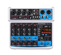BOMGE Mini console de mixage audio DJ 6 canaux avec interface USB, Bluetooth, enregistrement stéréo, alimentation fantôme 48 V, 24 effets DSP pour karaoké, chant, direct, streaming, recroding PC