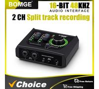 BOMGE mini Interface Audio USB 2 canaux carte son enregistrement Streaming et Podcasting avec alimentation fantôme XLR/48 V pour guitariste