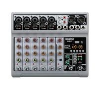 BOMGE Table de mixage audio, console de mixage avec 7-K numérique USB, Bluetooth, effet Echo Delay, alimentation fantôme 48 V, mixeurs stéréo DJ pour enregistrement, streaming en direct, podcasting