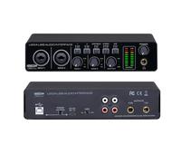 BOMGE U204 Interface audio USB pour l'enregistrement de musique sur PC, 2x2 Interface audio pour guitare, pour Mac 32 bits/192kHz streaming podcast, pour le chanteur producteur, avec Mirage 48V