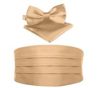 BomGuard Ceinture de smoking homme - Lot de 3 - Champagne légèrement doré