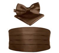 BomGuard Ceinture de smoking homme - Lot de 3 - Marron