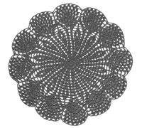 BOMHCS Lot de 1 napperon rond en dentelle florale de 33 à 38,1 cm - Vaisselle de cuisine au crochet (gris foncé, lot de 1 pièce, 33 à 38,1 cm)