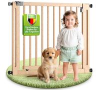 BOMI Baby Barrière d'escalier Miko en Bois de hêtre certifié PEFC | sans percer | 90 Stop | Barrière d'escalier à Clipser en Bois | Barrière d'escalier pour Enfants sans percer Non métallique