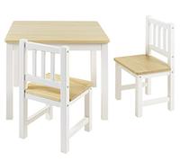 Bomi Ensemble de Table pour Enfants en Bois Amy | Table pour Enfants avec 2 chaises | Table & chaises Set de Chambre d'enfant | Table de Jeu à partir de 1 an | Table d'enfant pour l'intérieur | Table
