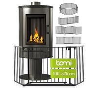 BOMI Grille de protection pour four, Baby Milo, jusqu'à 525 cm, taille XXL, porte : 75 cm, protection enfant sans perçage, pour la sécurité enfant, noire