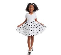 BOMKDRL Robe de Princesse en Mousseline de Soie à Manches Courtes en Forme de cœur pour Fille