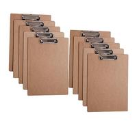 BOMKEE Lot de 10 Porte Bloc a4 avec Pince Clipboard Presse-Papiers A4 de Qualité Professionnelle en Bois Durable avec Trou de Suspension pour Bureau, Travail, Salle de Classe, Restaurant