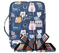BOMKEE Trousse à Crayons 220 Compartiments pour Crayons et stylos Gel - Étanche - avec Fermeture éclair - Portable - pour Peintre, écrivain