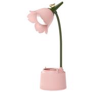 BomKra Lampe de Bureau Sans Fil Fleur Lampe de Bureau à LED Dimmable avec 3 Modes Fleur Tactile Lampe de Chevet USB Recharge Protection des Yeux Veilleuse pour Enfant, Apprendre & Lire (Rose 2)