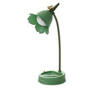 BomKra Lampe de Bureau Sans Fil Fleur Lampe de Bureau à LED Dimmable avec 3 Modes Fleur Tactile Lampe de Chevet USB Recharge Protection des Yeux Veilleuse pour Enfant, Apprendre & Lire (Vert)