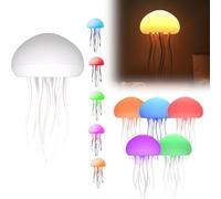 BomKra Lampe Méduse - Lampe méduse dégradé de couleur RGB, jellyfish lamp avec commande tactile et vocale, veilleuse méduse rechargeable pour lumière d'ambiance décorative (Modèle Suspendu)