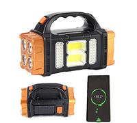 BomKra Lampe torche rechargeable de camping avec chargeur solaire, multi-lampes, lampe de poche électrique, lampe de poche pour l'extérieur, randonnée ou en intérieur (S-or)