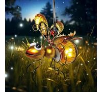 BomKra Lanternes solaires en métal à suspendre en forme d'abeille avec ressorts rebondissants, lumières solaires de jardin féériques pour décorations de balcon