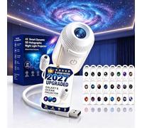 BomKra Projecteur de veilleuse holographique HD Smart Dynamic 5D, projecteur de ciel étoilé galaxie avec 24 films, projecteur d'étoiles HD Plug and Play, réglable à 360°, alimenté par USB