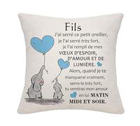 Bommex Cadeau de Papa pour Fils Couvre-Coussin en Carton pour Anniversaire, Fin d'études, Noël