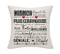Bommex Cadeau d'inspiration Rappelle-toi Toujours Que Tu ES Plus Courageuse Que Tu Ne Le Crois Que Tu ES Géniale Housse de Coussin pour Anniversaire et Noël