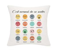 Bommex C'est Normal de se Sentir Heureux en colère Triste Housse de Coussin pour Les émotions et Les Sentiments pour Les Adolescents Les Enfants et Les thérapeutes(C'est Normal de se Sentir Heureux)