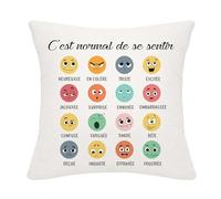 Bommex C'est Normal de se Sentir Heureuxse en colèreTriste Housse de Coussin sur Le thème de l'émotion et des Sentiments pour Les Femmes et Les Filles(C'est Normal de se Sentir Heureuxse)