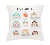 Bommex Les limites ressemblent à...Couvertures de Coussin Arc-en-Ciel Décoration sur Le thème de la santé mentale pour la Maison Filles Femmes Cadeau d'inspiration (Les limites ressemblent à-Elle)
