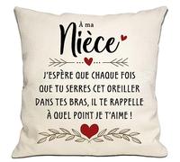 Bommex Nièce Cadeau de Tante Oncle J'espère qu'à Chaque Fois Que tu serres ce Coussin, il Te rappelle Combien Je t'aime Housse de Coussin Nièce Cadeau de Rappel Cadeau d'anniversaire Cadeau de Noël