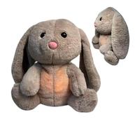 BommFu Animal en Peluche Câlin | Peluche Bruit Blanc Bébé Lapin Lapin Apaisant pour Soulager L'anxiété - en Peluche Électrique Respirante avec 3 Réglages De Vitesse pour Chevet