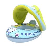 BommFu Bouée De Natation pour Bébé avec Pare-Soleil, Jouet Aquatique Anti-retournement, Anneau De Natation avec Siège De Sécurité pour Kids De 1 À 6 Ans