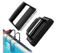 BommFu Brosse De Nettoyage pour Piscine - Brosse Éponge Robuste en Fil d'acier pour Piscine,Frottoir De Nettoyage Portable Outils D Entretien pour Bain À Remous Spa Mur De Carrelage Maison Commercial