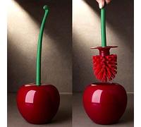BommFu Brosse WC Cerise,Nettoyant pour Brosse de Cuvette de Toilette - Brosse de Toilette créative avec Support Bol et Longue poignée pour Salle de Bain, Outil de Nettoyage Domestique