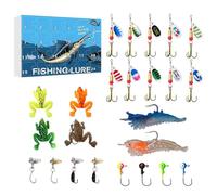 BommFu Calendrier de l'Avent Leurres de Pêche | Calendrier de l'Avent Pêche Matériel - Cadeau Appâts Leurres pour Hommes Pères Maris Adolescents Garçons