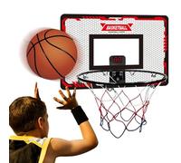 BommFu Cerceau de Basket-Ball au-Dessus de la Porte, Cerceau de Basket-Ball d'intérieur pour - Petit Panier de Basket avec Tableau d'affichage électronique - Jouet de alimenté par