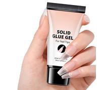 BommFu Colle à ongles, solide, en gel, pour pointes d'ongles claires, 30 ml, gel de modelage avec forte adhérence et pouvoir adhésif, pour femmes et filles