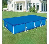 BommFu Couverture De Piscine, Rectangulaire Bâche Anti-Vent pour Piscine Hors-Sol 400x211cm, Toile Renforcée Résistante À l'usure pour Intérieur Extérieur Jardin Cour Arrière