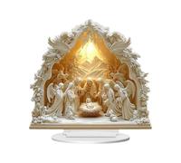 BommFu Crèche De Noël en Acrylique | Panneau en Acrylique 2D Figurines De Crèche | Figurines DeCrèche - Idéale pour La Maison Et Le Bureau