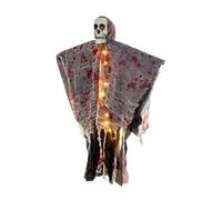 BommFu Décorations pour Arbres d'halloween | Pendentif Squelette Effrayant pour Jardin avec Éclairage LED - Accessoire Maison Hantée Horreur pour Porches Intérieur Festival Pelouses Jardins Salle D